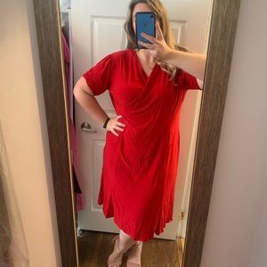 NWOT / Kim & Co. / Red  / Stretch / Midi Dress